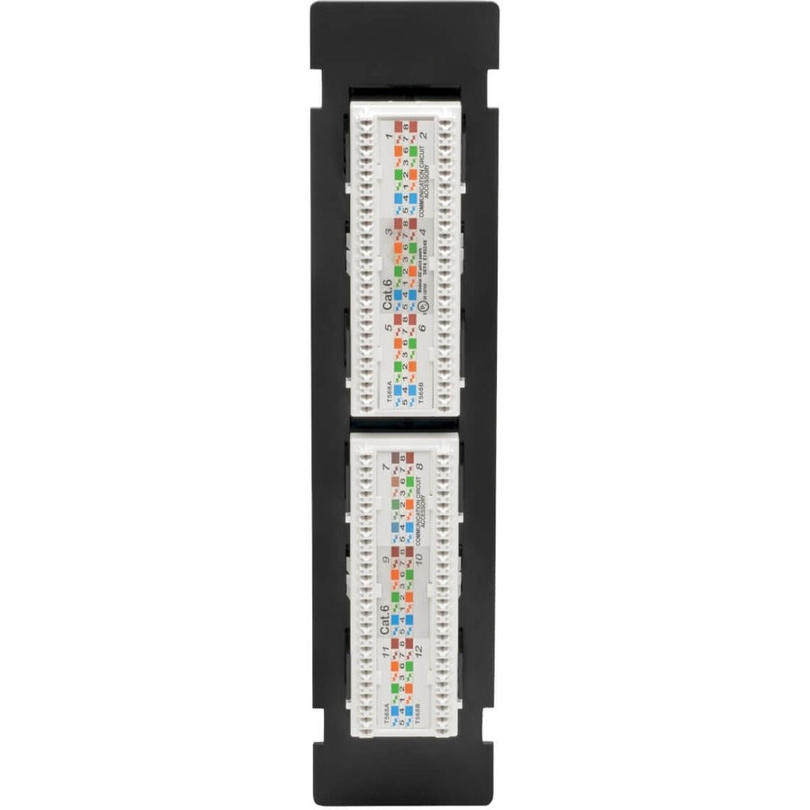 Eaton Tripp Lite Series 12-Port Cat6 Wall-Mount Patch Panel - PoE+ Compatible, TAA Compliant