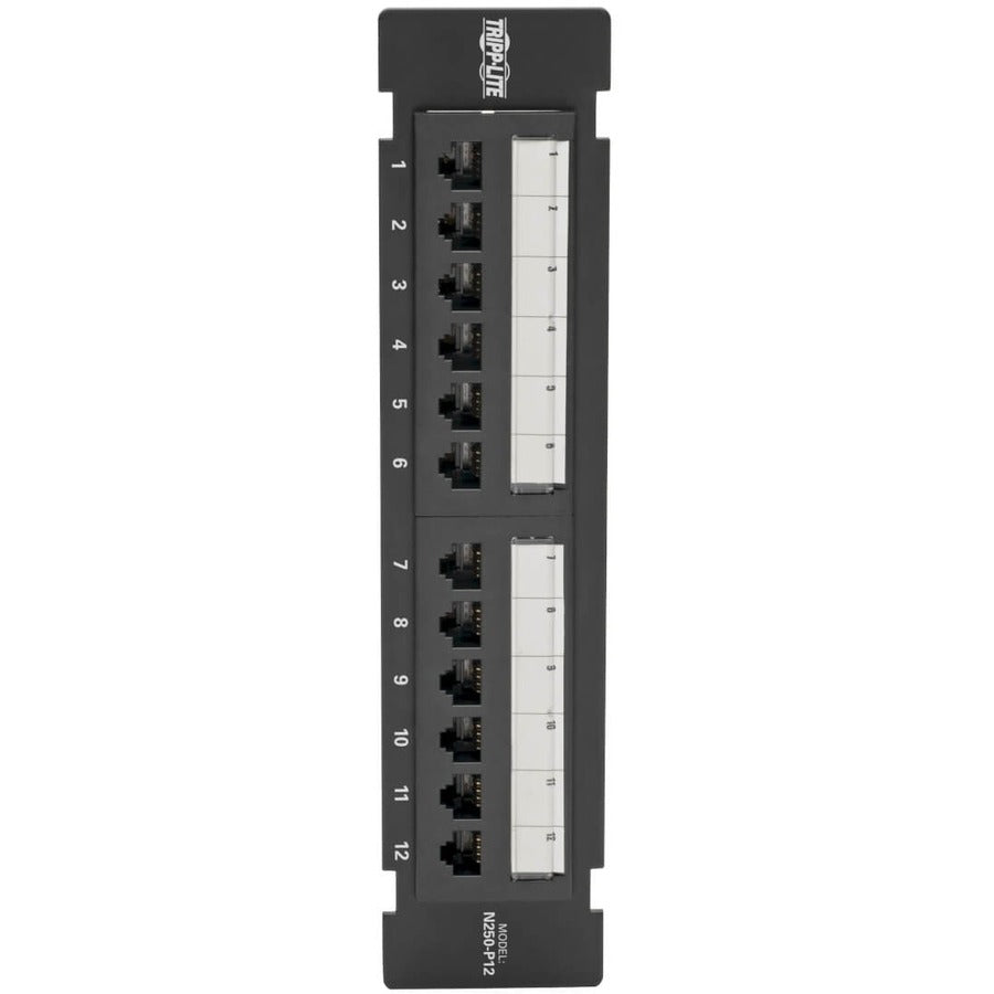 Eaton Tripp Lite Series 12-Port Cat6 Wall-Mount Patch Panel - PoE+ Compatible, TAA Compliant