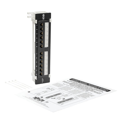Eaton Tripp Lite Series 12-Port Cat6 Wall-Mount Patch Panel - PoE+ Compatible, TAA Compliant