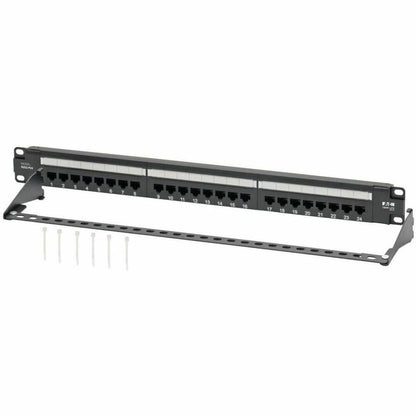 Eaton Tripp Lite Series 24-Port Cat6 Patch Panel - PoE+ and TAA Compliant, 1U Rack-Mount, Black
