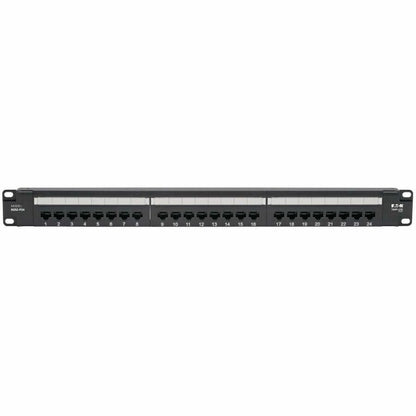 Eaton Tripp Lite Series 24-Port Cat6 Patch Panel - PoE+ and TAA Compliant, 1U Rack-Mount, Black