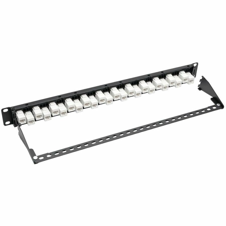 Eaton Tripp Lite Series 24-Port 1U Rack-Mount Cat6a Feed-Through Patch Panel with Cable Management Bar
