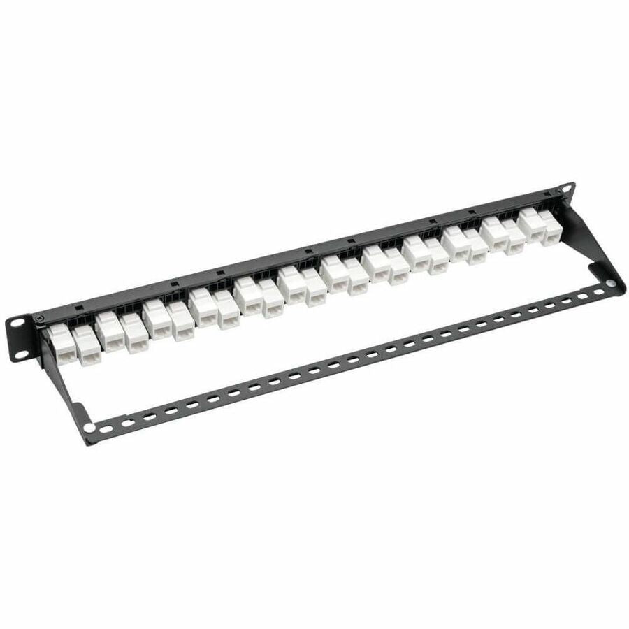 Eaton Tripp Lite Series 24-Port 1U Rack-Mount Cat6a Feed-Through Patch Panel with Cable Management Bar