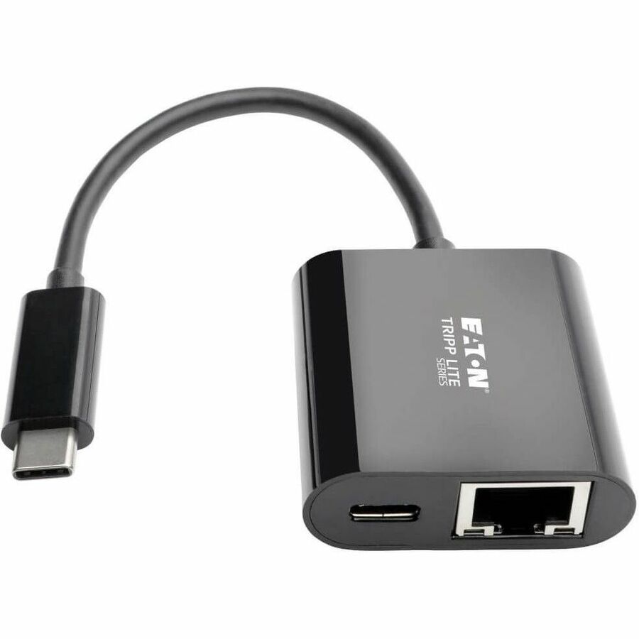 Eaton Tripp Lite Series USB-C to Gigabit Network Adapter with 60W USB-C PD Charging - Thunderbolt 3, Black