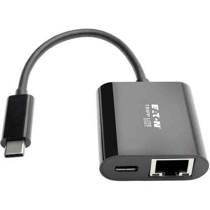 Eaton Tripp Lite Series USB-C to Gigabit Network Adapter with 60W USB-C PD Charging - Thunderbolt 3, Black
