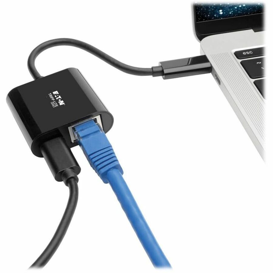Eaton Tripp Lite Series USB-C to Gigabit Network Adapter with 60W USB-C PD Charging - Thunderbolt 3, Black