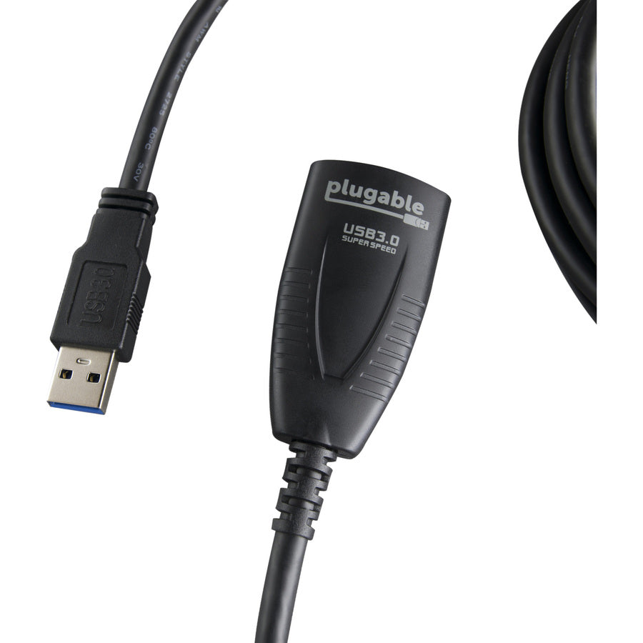 Plugable 5 Meter (16 ft) USB 3.0 Active Extension Cable with Power Adapter and Back-Voltage Protection