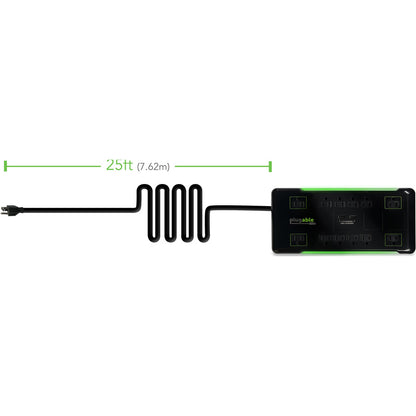 Plugable Technologies PS12-USB25 Surge Protector Power Strip with 12 Outlets and USB Charging