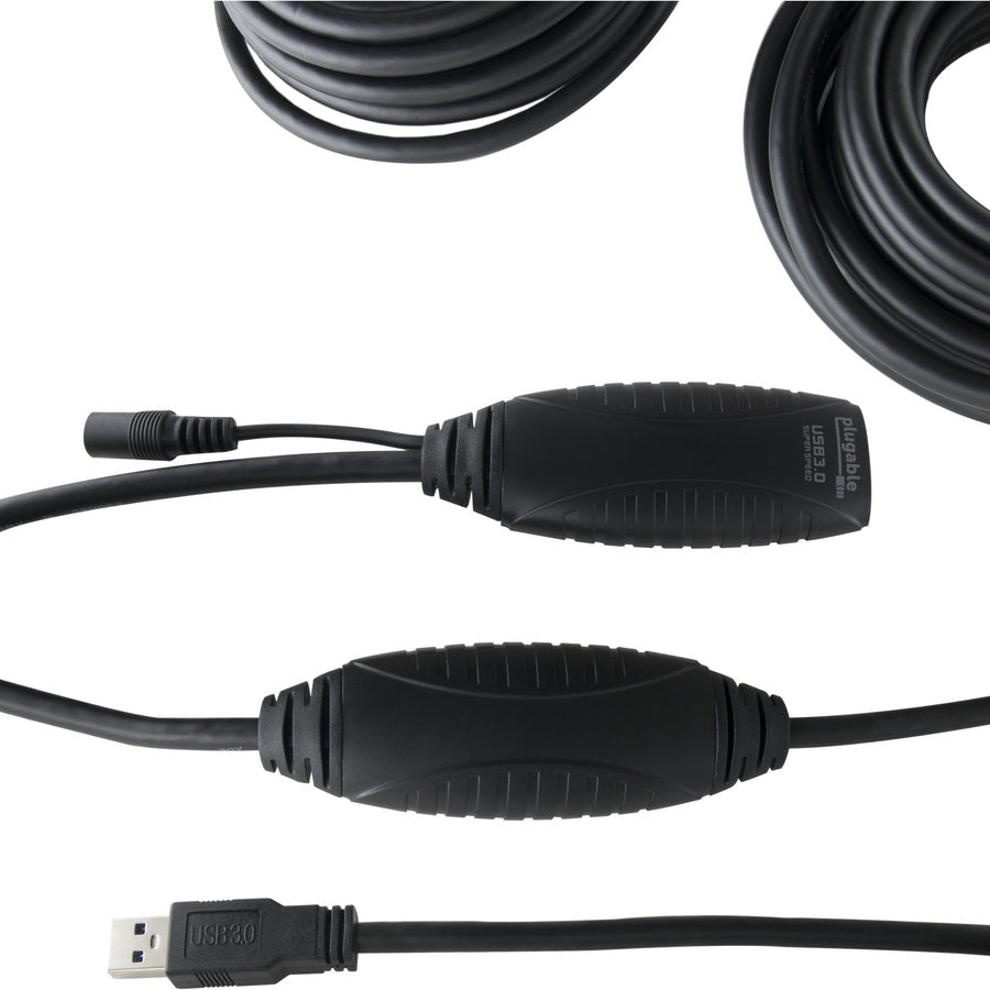 Plugable 10 Meter (32 ft) USB 3.0 Extension Cable with Back-Voltage Protection and Power Adapter