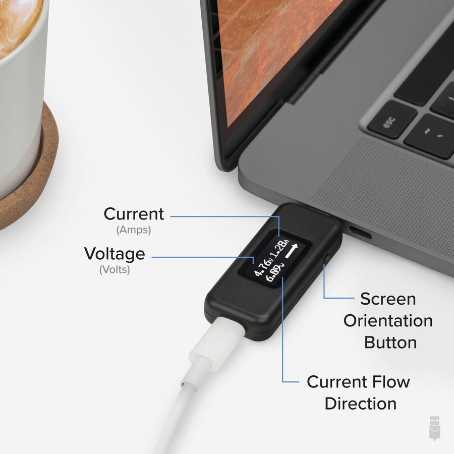 Plugable USB-C Voltage and Amperage Meter USBC-VAMETER for Power Monitoring