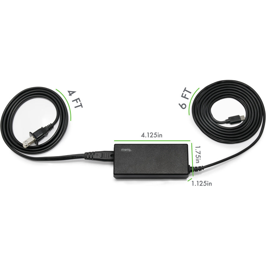 Plugable Technologies USB-C Power Delivery 60W Charger - Compact and Fast Charging for Laptops, Tablets, and Phones