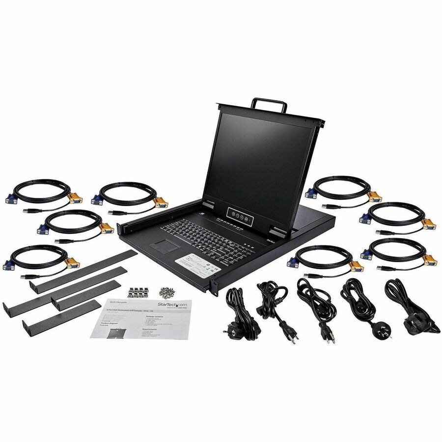 StarTech.com 8 Port Rackmount KVM Console with 19-Inch LCD - VGA & USB Support - Model RKCONS1908K