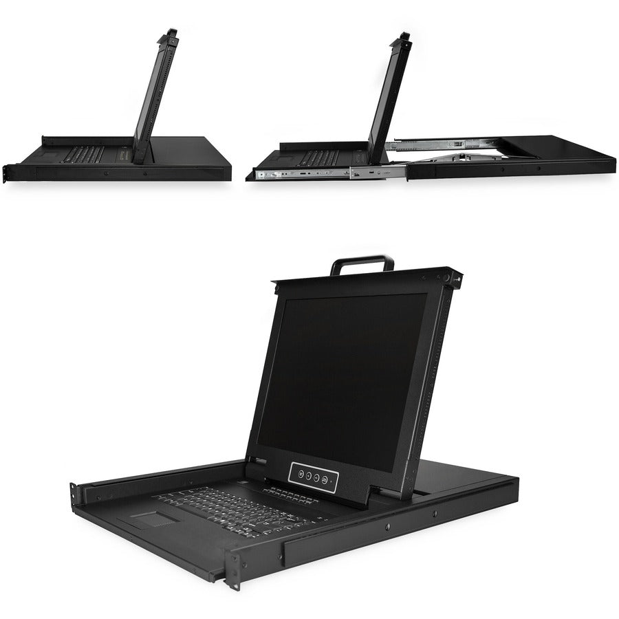 StarTech.com 16 Port Rackmount KVM Console with 17-Inch LCD Display - Integrated 1U KVM Drawer for Server Management