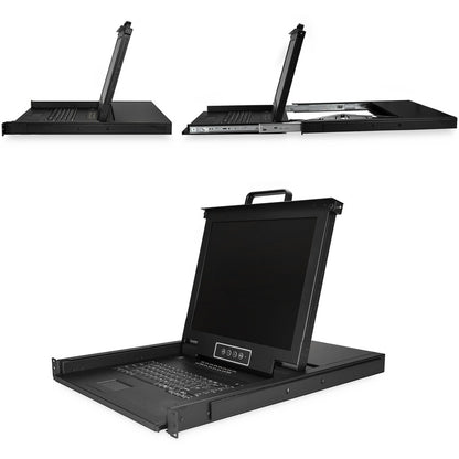 StarTech.com 16 Port Rackmount KVM Console with 17-Inch LCD Display - Integrated 1U KVM Drawer for Server Management