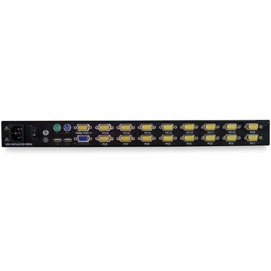 StarTech.com 16 Port Rackmount KVM Console with 17-Inch LCD Display - Integrated 1U KVM Drawer for Server Management