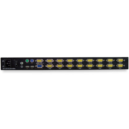 StarTech.com 16 Port Rackmount KVM Console with 17-Inch LCD Display - Integrated 1U KVM Drawer for Server Management