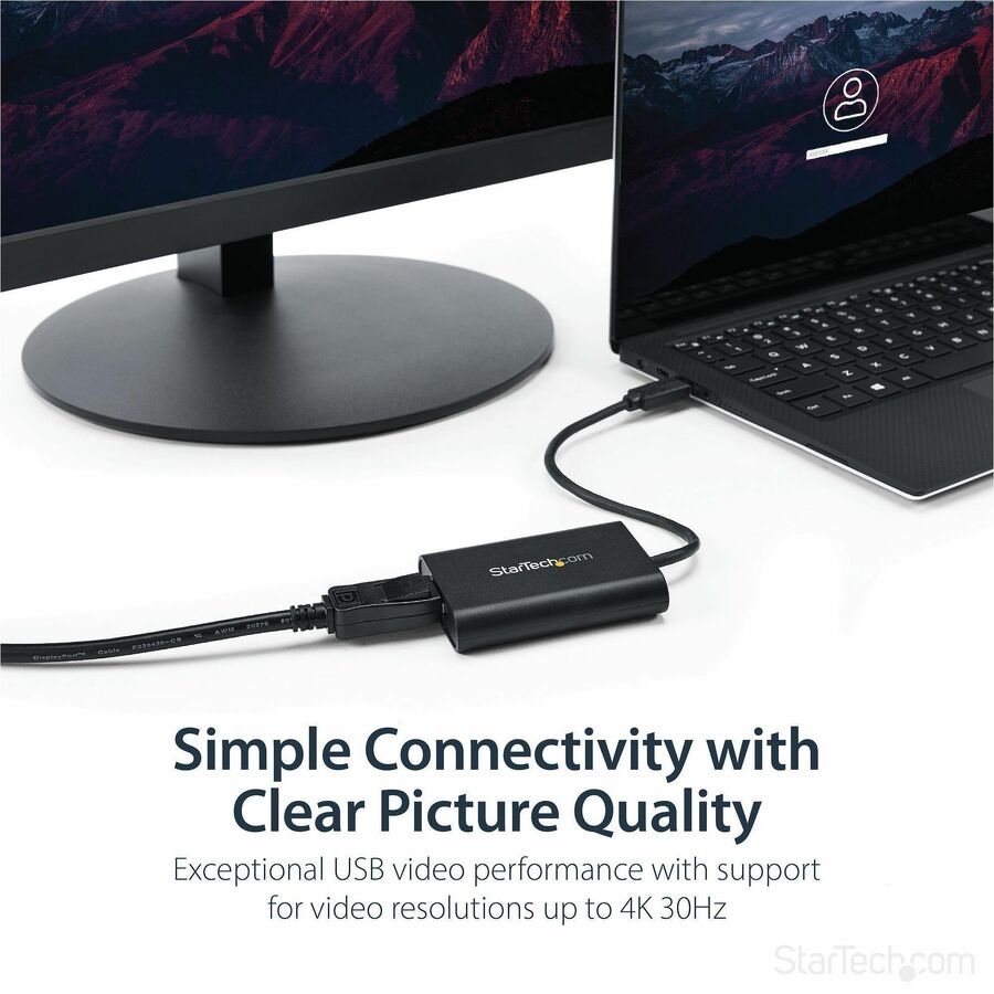 StarTech.com USB 3.0 to DisplayPort Adapter - 4K 30Hz External Video Converter for Windows