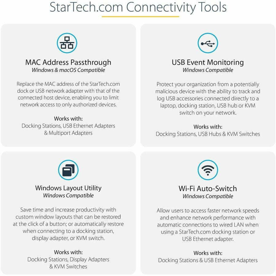 StarTech.com Thunderbolt 3 Dock - Dual 4K 60Hz Monitor USB-C and Thunderbolt 3 Docking Station with 85W Power Delivery