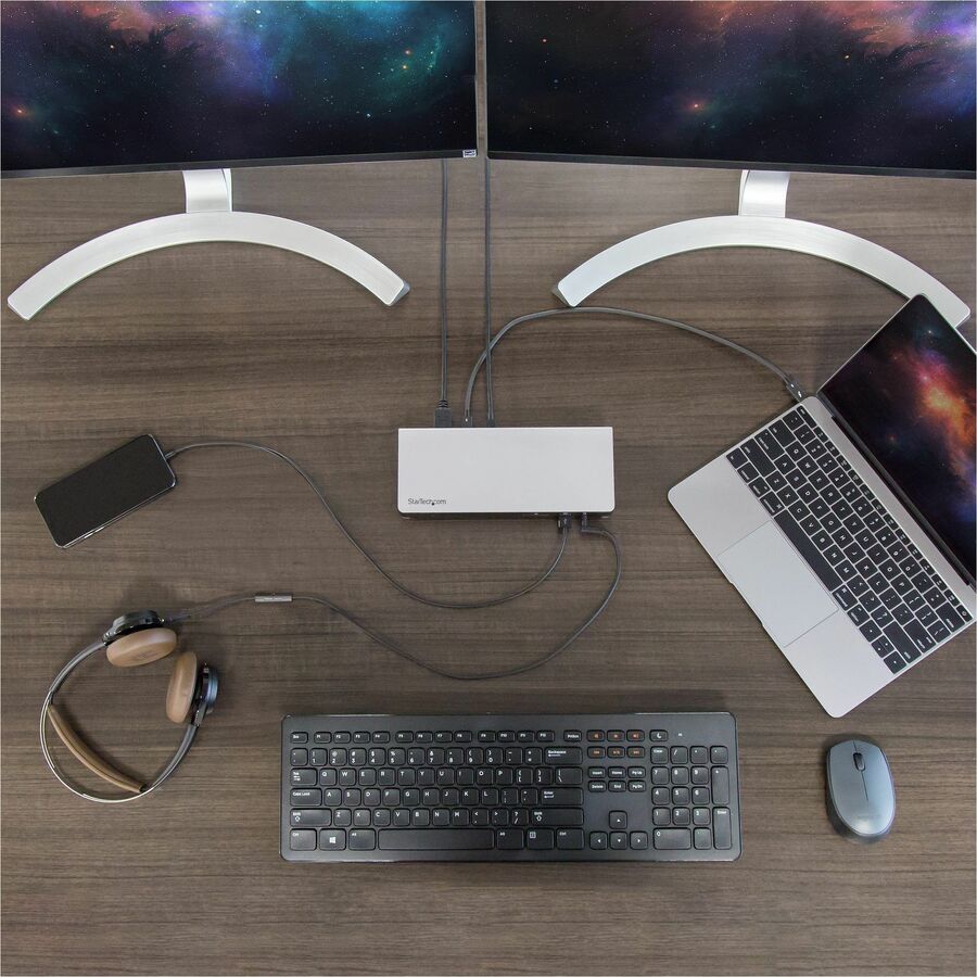 StarTech.com Thunderbolt 3 Dock - Dual 4K 60Hz Monitor USB-C and Thunderbolt 3 Docking Station with 85W Power Delivery