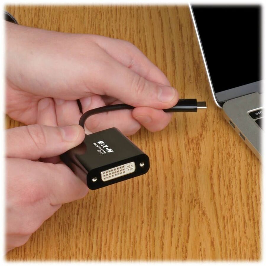 Eaton Tripp Lite Series USB-C to DVI Adapter with Thunderbolt 3, 1080p Support - Black