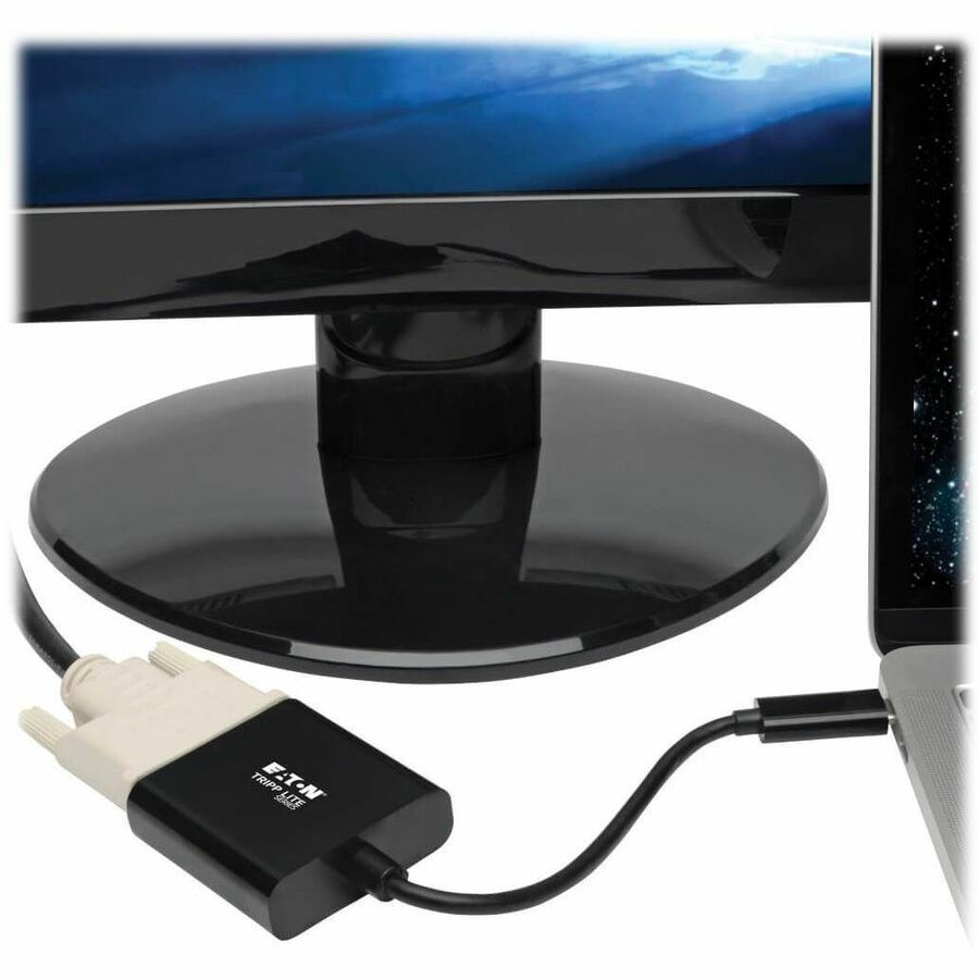 Eaton Tripp Lite Series USB-C to DVI Adapter with Thunderbolt 3, 1080p Support - Black