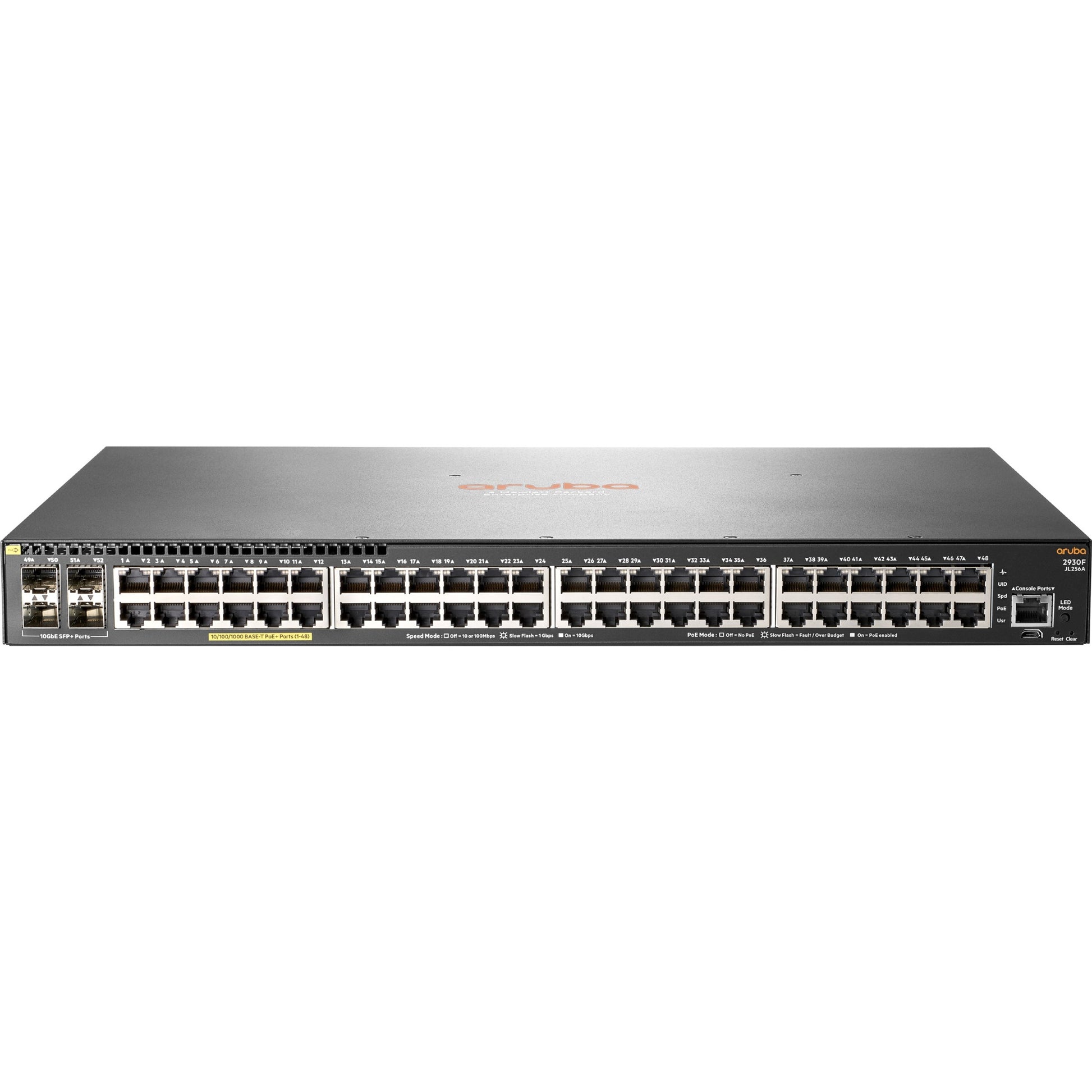 Hewlett Packard Enterprise 2930F 48G PoE+ 4SFP+ Switch - Rack-Mountable Layer 3 Managed Network Switch with 48 Ports and 10GbE Uplinks