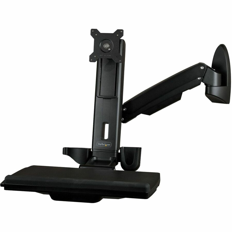 StarTech.com Wall Mount Sit-Stand Desk with Adjustable Monitor & Keyboard Tray - Model WALLSTS1