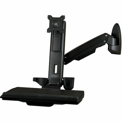 StarTech.com Wall Mount Sit-Stand Desk with Adjustable Monitor & Keyboard Tray - Model WALLSTS1