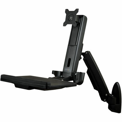 StarTech.com Wall Mount Sit-Stand Desk with Adjustable Monitor & Keyboard Tray - Model WALLSTS1