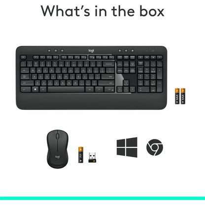 Logitech MK540 Advanced Wireless Keyboard and Mouse Combo for Windows with Unifying Receiver