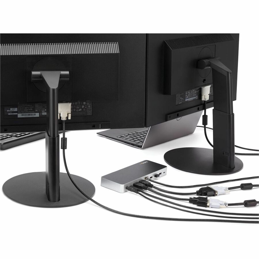 StarTech.com Dual Monitor USB-C Docking Station with 60W Power Delivery - Supports HDMI & DVI Displays for Windows Laptops