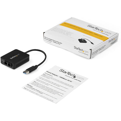 StarTech.com USB 3.0 to Fiber Optic Converter - 1000Base-SX SC - Gigabit Ethernet Adapter for Windows, Mac, Linux