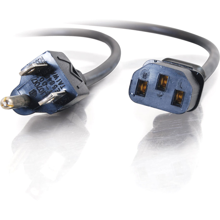 C2G 3ft Universal Power Cord with NEMA 5-15P to IEC320C13 for Monitors and Computers