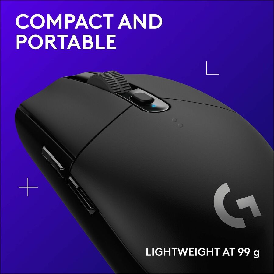 Logitech G305 LIGHTSPEED Wireless Gaming Mouse with HERO Sensor – 12,000 DPI, 6 Programmable Buttons, Black