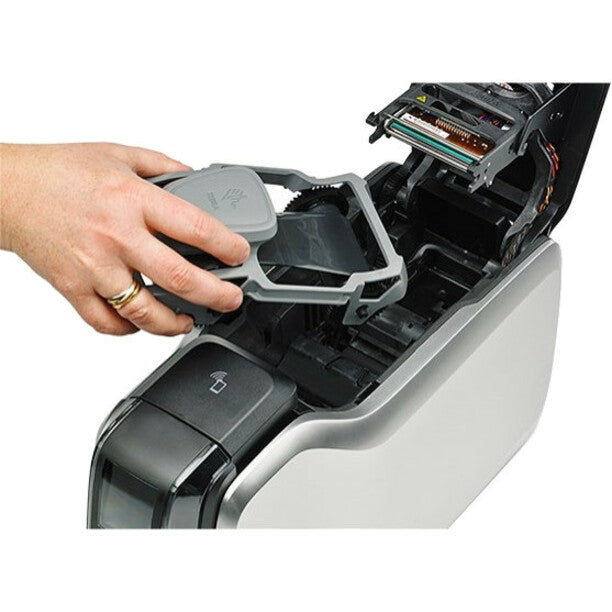 Zebra ZC300 Card Printer - Single Sided Dye Sublimation/Thermal Transfer Printing for Business and Organization Use
