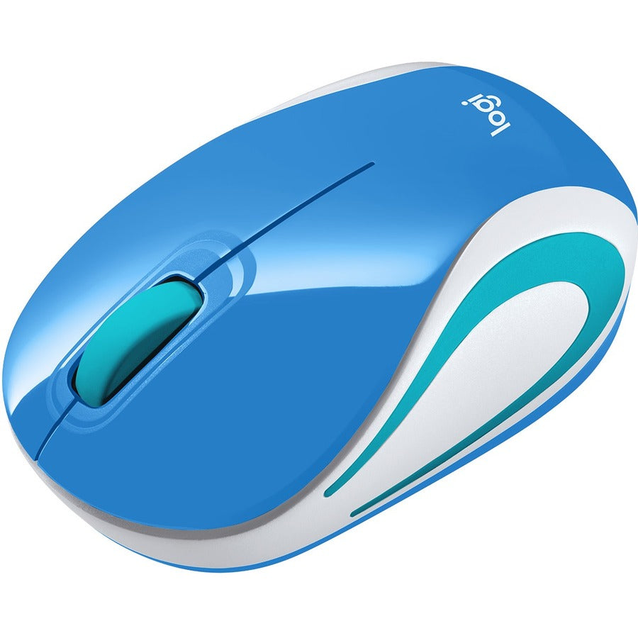 Logitech Wireless Mini Mouse M187 - Compact, Portable 2.4 GHz Optical Mouse with 3 Buttons in Palace Blue