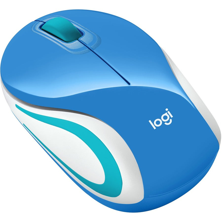 Logitech Wireless Mini Mouse M187 - Compact, Portable 2.4 GHz Optical Mouse with 3 Buttons in Palace Blue