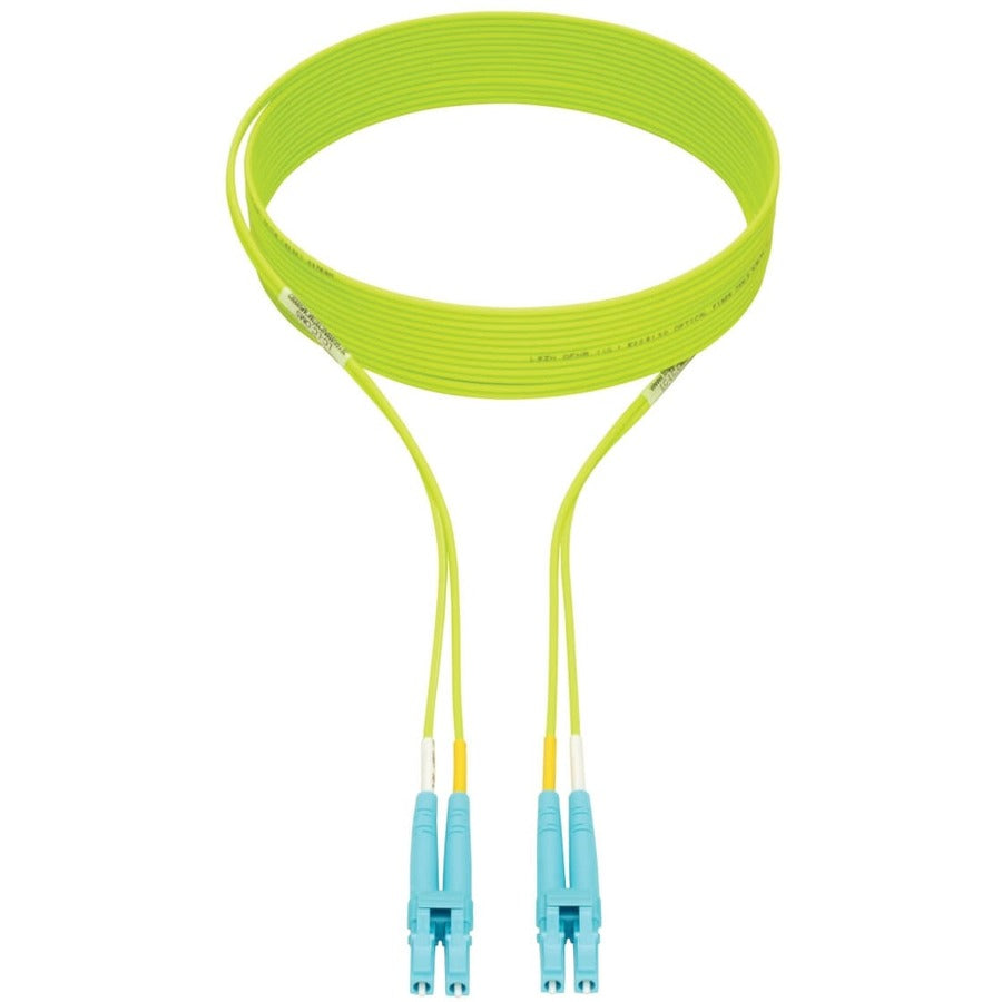 Eaton Tripp Lite Series 100G Duplex OM5 Multimode Fiber Optic Patch Cable, LC to LC, 6.6 ft, Lime Green