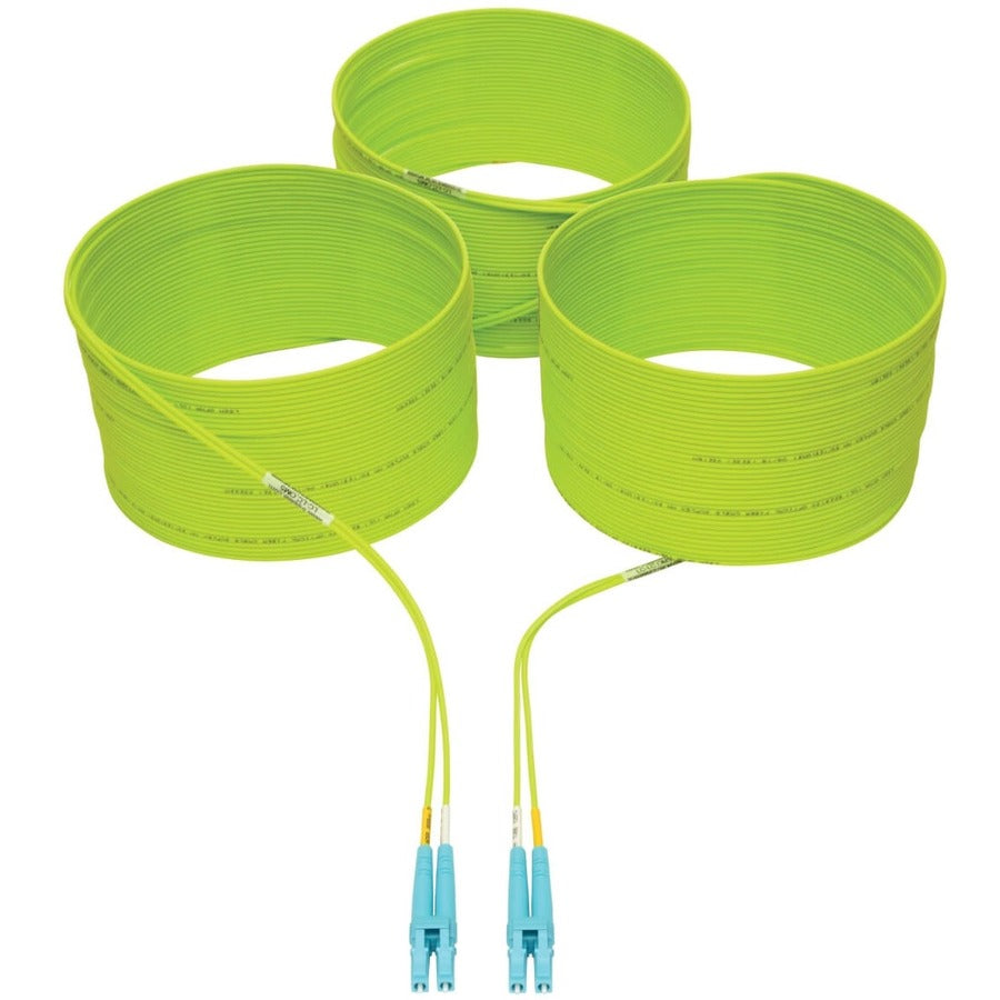 Eaton Tripp Lite Series 100G Duplex Multimode OM5 Fiber Optic Patch Cable (LC to LC), Lime Green, 66 ft