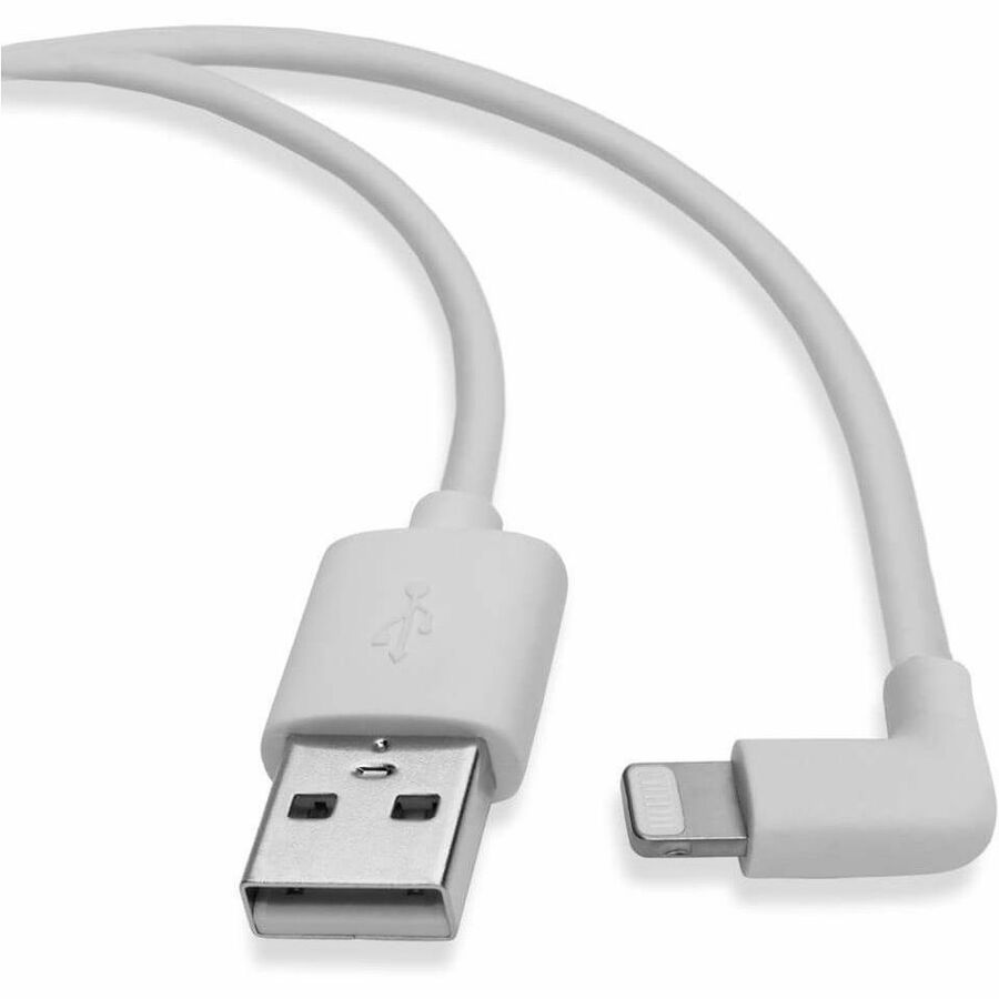 Eaton Tripp Lite Series USB-A to Right-Angle Lightning Sync and Charge Cable, 3 ft - White