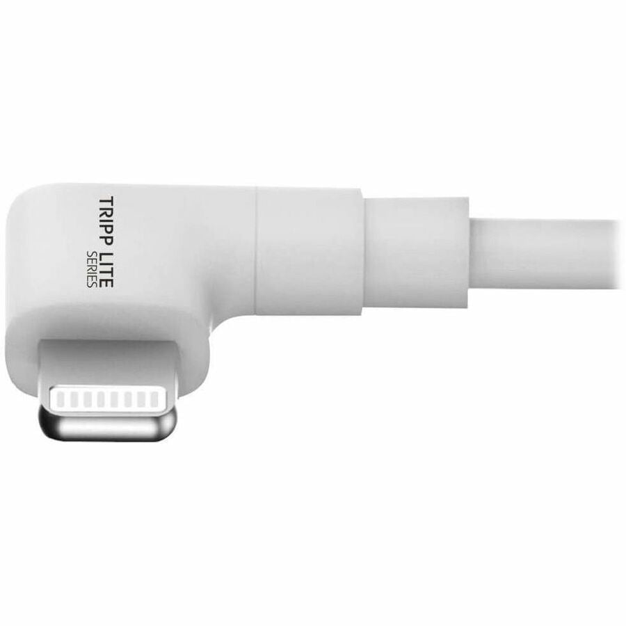 Eaton Tripp Lite Series USB-A to Right-Angle Lightning Sync and Charge Cable, 3 ft - White