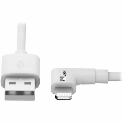 Eaton Tripp Lite Series USB-A to Right-Angle Lightning Sync and Charge Cable, 3 ft - White