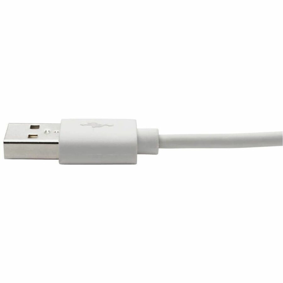 Eaton Tripp Lite Series USB-A to Right-Angle Lightning Sync and Charge Cable, 3 ft - White