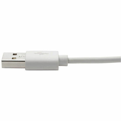 Eaton Tripp Lite Series USB-A to Right-Angle Lightning Sync and Charge Cable, 3 ft - White