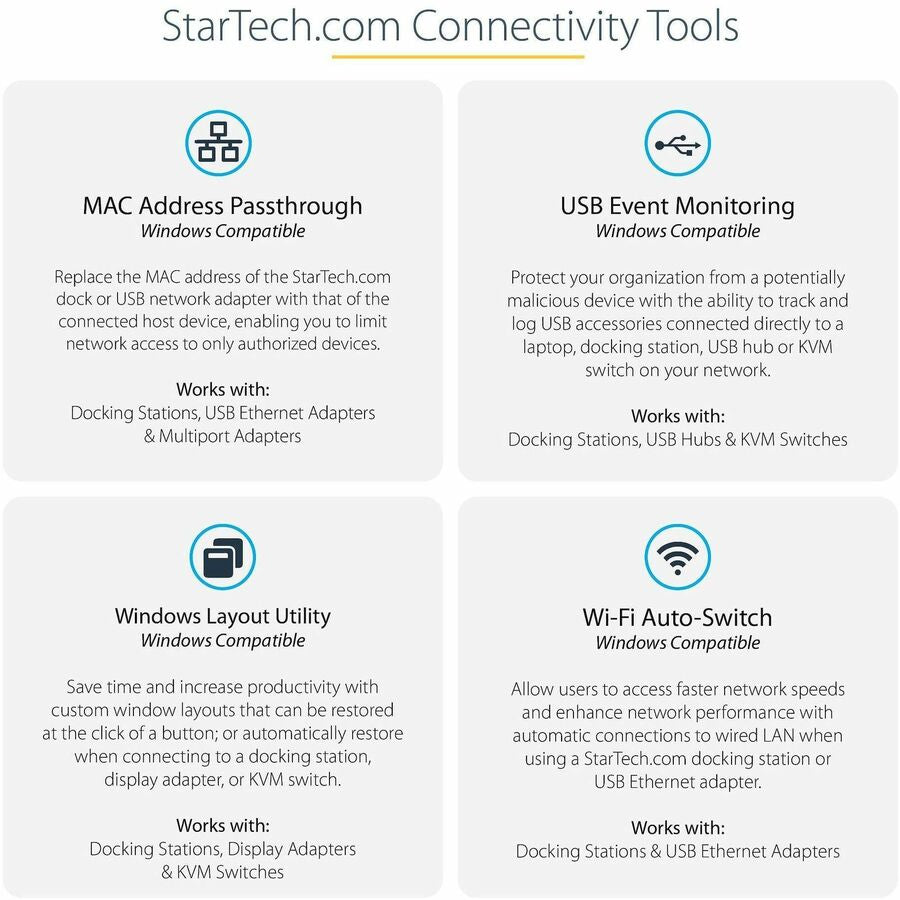 StarTech.com Thunderbolt 3 Dock - Dual 4K 60Hz Monitor, 85W Power Delivery, Mac & Windows Compatibility