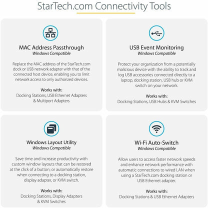 StarTech.com Thunderbolt 3 Dock - Dual 4K 60Hz Monitor, 85W Power Delivery, Mac & Windows Compatibility