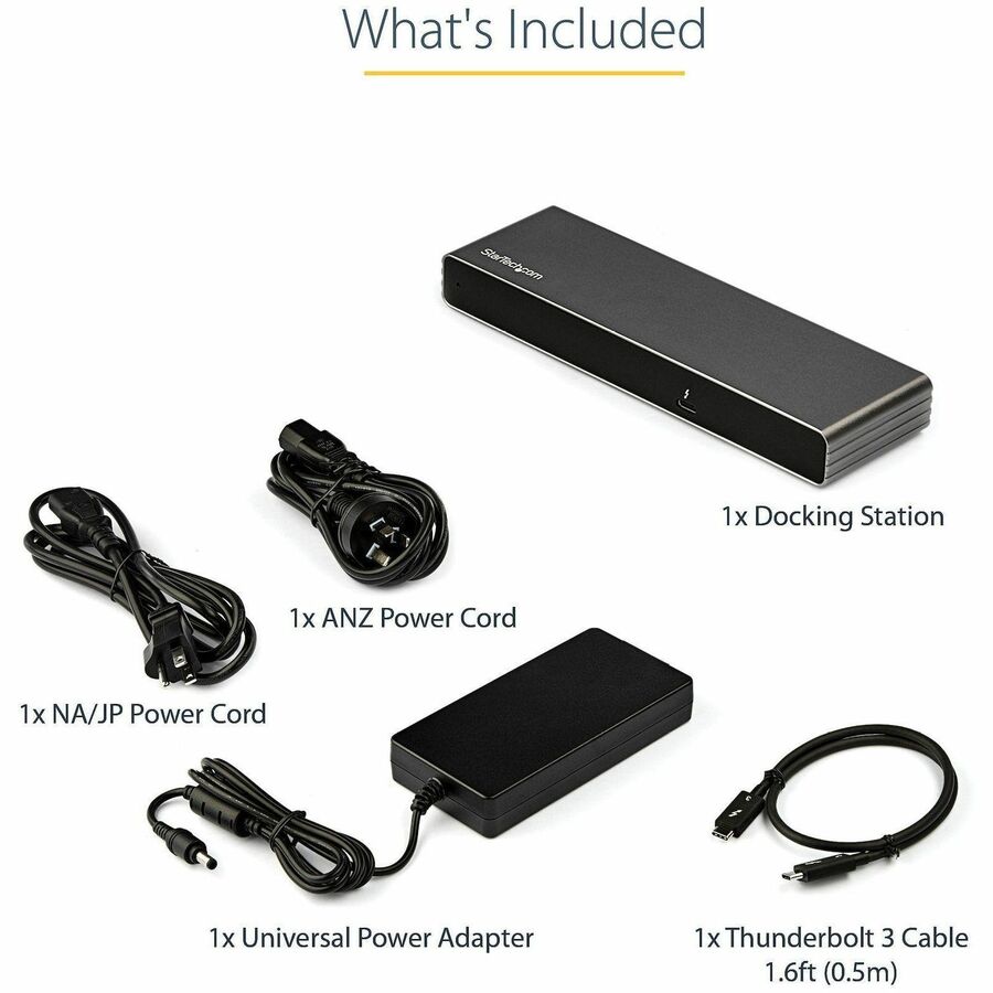 StarTech.com Thunderbolt 3 Dock - Dual 4K 60Hz Monitor, 85W Power Delivery, Mac & Windows Compatibility
