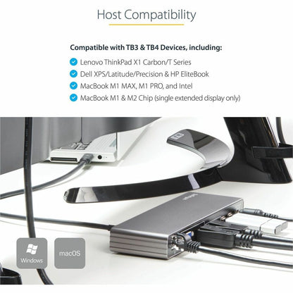 StarTech.com Thunderbolt 3 Dock - Dual 4K 60Hz Monitor, 85W Power Delivery, Mac & Windows Compatibility