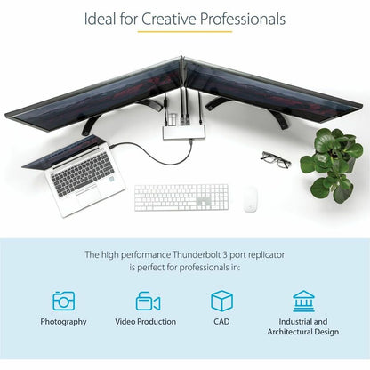 StarTech.com Thunderbolt 3 Dock - Dual 4K 60Hz Monitor, 85W Power Delivery, Mac & Windows Compatibility