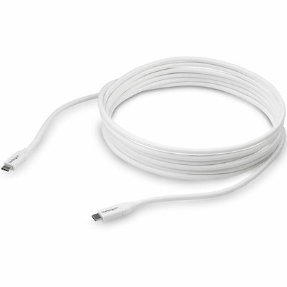 StarTech.com 13 ft USB C to USB C Cable with 5A Power Delivery — White, USB 2.0, USB-IF Certified